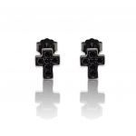 Black platinum plated silver 925º cross earrings (code FC008234)