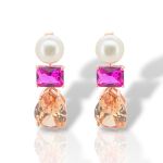 Σκουλαρίκια  απο επιχρυσωμένο ροζ ασήμι 925° (code FC008394)
