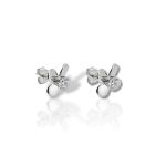 Σκουλαρίκια με λουλούδια απο επιπλατινωμένο ασήμι 925° (code FC013075)