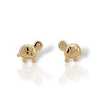 Σκουλαρίκια καρφωτά χελώνα απο επιχρυσωμένο ασήμι 925° (code FC013145)