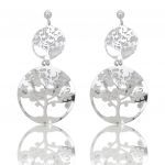  Platinum plated silver 925° earrings with the tree of life (code SHK1368B)