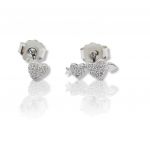 Platinum plated silver 925º earrings with hearts  (code FC006485)