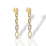 Σκουλαρίκια κρεμαστά απο επιχρυσωμένο ασήμι 925° (code SHK002077G)