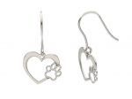  Platinum plated silver 925 heart earrings (code S220957)
