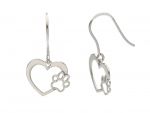  Platinum plated silver 925 heart earrings (code S220957)