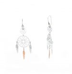  Platinum plated silver 925° dream catcher earrings (code S221533)