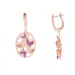 Orecchini a farfalla in argento rosa placcato oro 925° (cod. S242934)