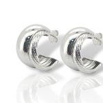 Σκουλαρίκια μισό κρικάκι απο επιπλατινωμένο ασήμι 925° (code SVX2500865)