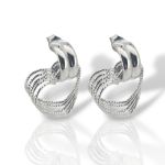 Σκουλαρίκια καρδιές απο επιπλατινωμένο ασήμι 925° (code SVX2500867)