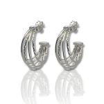 Σκουλαρίκια μισό κρικάκι απο επιπλατινωμένο ασήμι 925° (code SVX2501025)