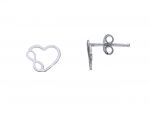  Platinum plated silver 925° heart and infinity symbol earrings (code S250755)