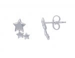  Platinum plated silver 925 earrings with stars (code S258559)