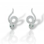 Platinum plated silver 925º earrings in a shape of a snake (code FCM2780)