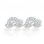 Platinum plated silver 925º earrings with rainbow  (code FCM2784)
