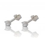 Platinum plated silver 925º single stone earrings (code FC000171)