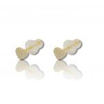 Gold plated 925º heart earrings with zircon FC000687