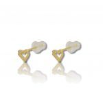 Gold plated 925º heart earrings with zircon FC000689