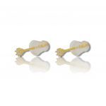 Gold plated  925º single stone earrings (code FC000692)