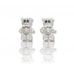Platinum plated silver 925º teddy bear earrings(code FC000713)
