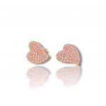 Rose gold plated silver 925º heart earrings(code FC004649)