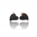 Rose gold plated silver 925º heart earrings (code FC004854)
