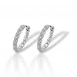 Platinum plated silver 925º hoop earrings (code FC005465)