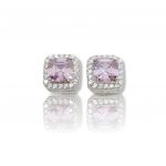 Platinum plated silver 925º earrings with white zircon(code FC007007)
