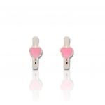 Orecchini cuoricino in argento 925° rodiato  (code FC007077)