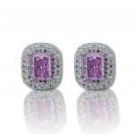 Orecchini in argento 925° rodiato con zirconi cubici con pietra sintetica fucsia (code FC007884)