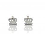 Platinum plated silver 925º earrings with crown   (code FC008487)