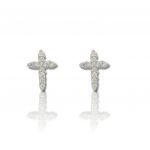 Platinum plated silver 925º cross earrings (code FC008498)