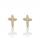 Gold plated silver 925º cross earrings (code FC008916)