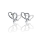 Orecchini cuore in argento 925° rodiato FC013561