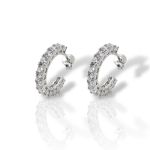 Σκουλαρίκια μισό κρικάκι απο επιπλατινωμένο ασήμι 925° (code H002854)