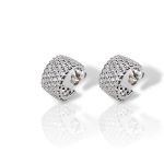 Σκουλαρίκια μισό κρικάκι απο επιπλατινωμένο ασήμι 925° (code H002855)