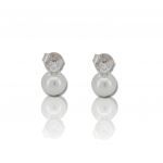  Platinum plated silver 925° earrings with pearls and zircons (code SHK1844F)