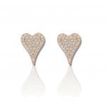Rose gold plated silver 925º heart earrings (code SHK061R)