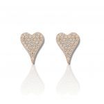 Orecchini cuori in argento 925° dorato con zirconi cubici (code SHK061R)