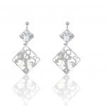 Platinum plated silver 925º drop earrings (code SHK1367)