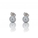  Platinum plated silver 925° earrings with black pearls (code SHK2729K)