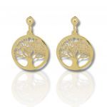 Yellow gold silver 925° earrings with the tree of life (code SHK985G)