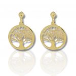 Yellow gold silver 925° earrings with the tree of life (code SHK985G)