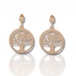 Rose Gold plated silver 925° earrings with the tree of life (code SHK985R)