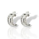 Σκουλαρίκια μισό κρικάκι απο επιπλατινωμένο ασήμι 925° (code SVX2501023)