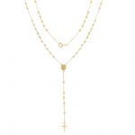 Collana rosario in oro giallo k14  (code S193602)