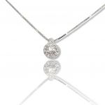 White gold single stone necklace k18 with diamonds (code T2320)