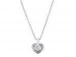 White gold single stone necklace k18 with diamond (code S217560)