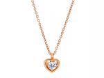 Rose gold single stone necklace k18 with diamond  (code S217561)
