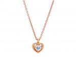 Rose gold single stone necklace k18 with diamond  (code S217561)