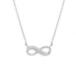 White gold infinity symbol necklace k9 with white zircon